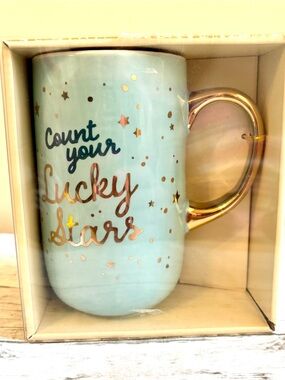 NIB Modern Expressions "Count Your Lucky Stars" Jumbo Ceramic Mug 20.6oz
